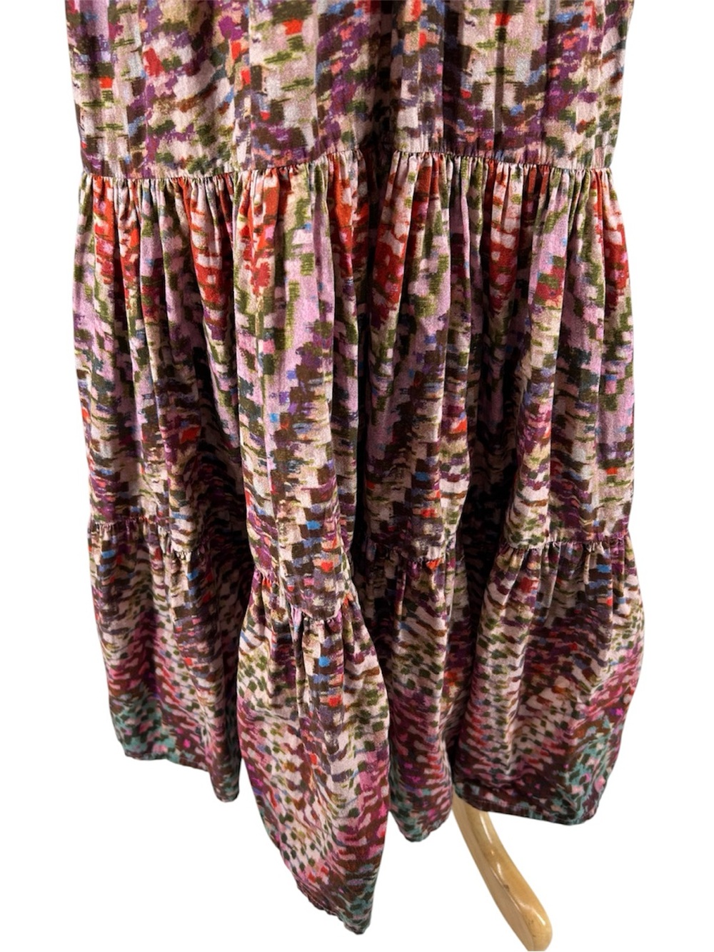 Anthropologie Conditions Apply Notch Neck Zig Zag Printed Puff-Sleeve Mini Dress - Picture 6 of 13